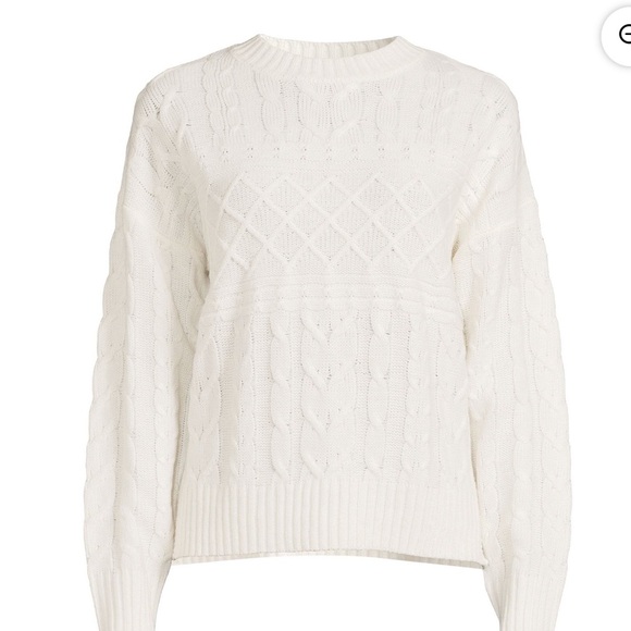 Classic Fisherman Cream Cable Knit Sweater Lightweight Timeless Preppy Sz M - Picture 9 of 15